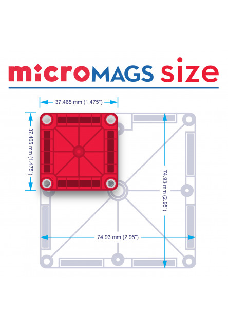 Magnetická stavebnica microMAGS Travel Set 26 dielov