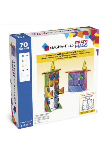 Magnetická stavebnica microMAGS Deluxe Set 70 dielov