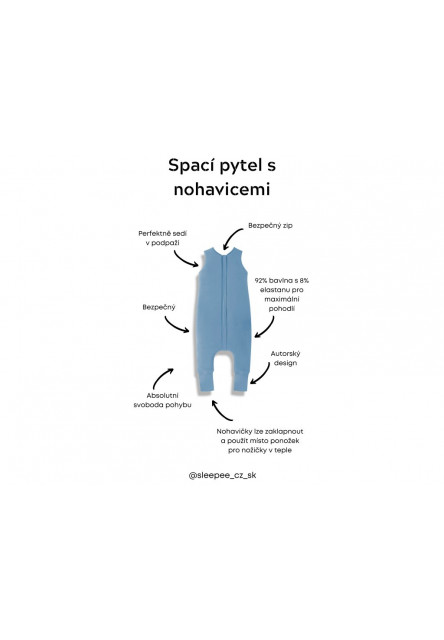 Ľahký spací vak s nohavicami Sleepee Green XS