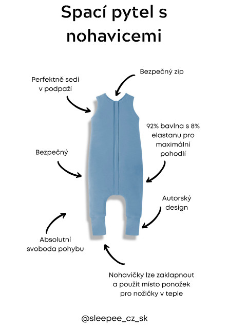 Ľahký spací vak s nohavicami Sleepee Petrol XS