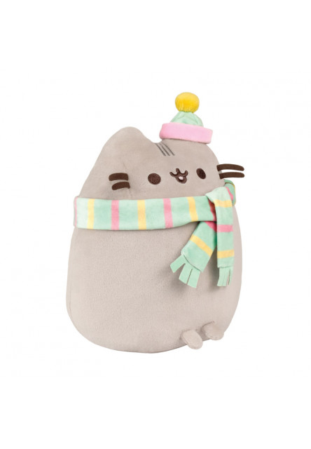 Plyšová mačička Pusheen s čiapkou a šálom - Pusheen - 26 cm