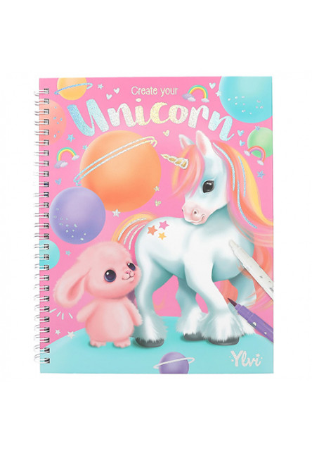 Omalovánka | Create Your Unicorn - Ylvi, Blok s fixy, 8 barev