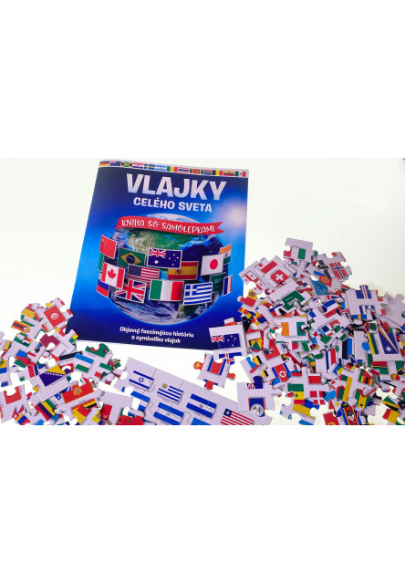 Kniha a puzzle Vlajky celého sveta