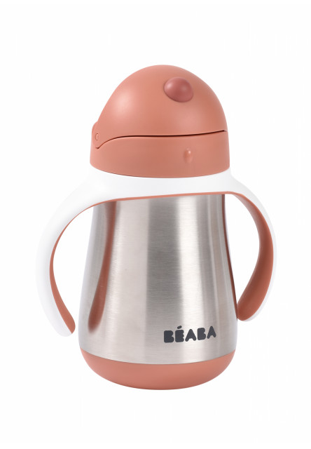 Hrnček termoizolačný so slamkou nerez 250ml Terracotta