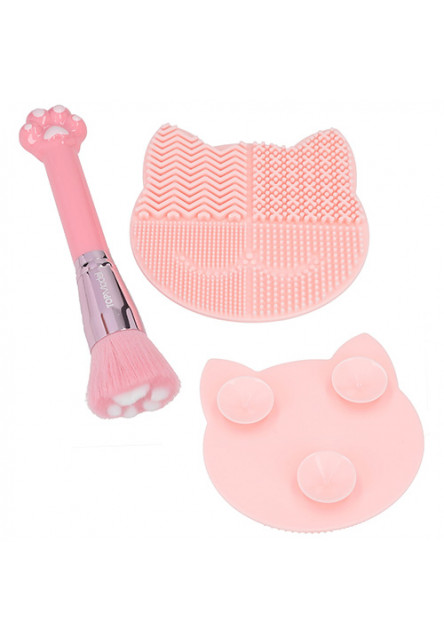 Make-up Brush and Cleaning Pad Top Model, 1x štetec, 1x čistiaca podložka