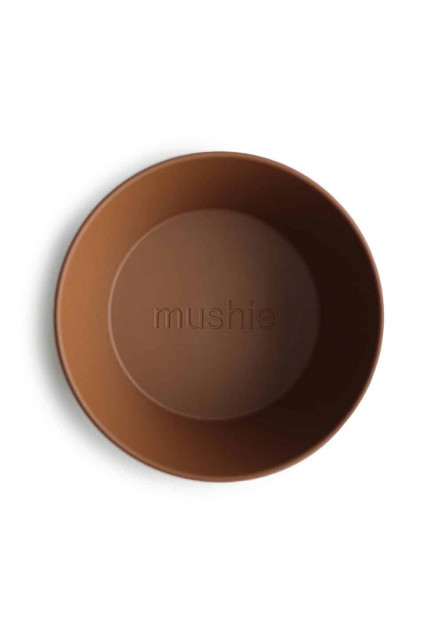 Okrúhle obedové misky mushie - caramel