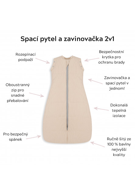 Celoroční spací pytel a zavinovačka 2v1 Sleepee Grey