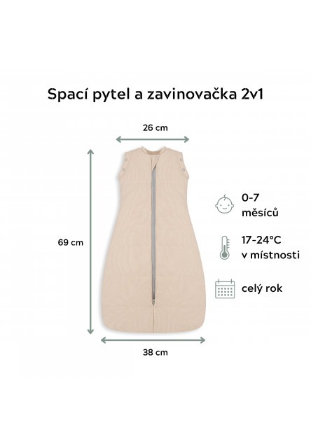 Celoroční spací pytel a zavinovačka 2v1 Sleepee Grey