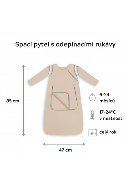 Celoroční spací pytel s odepínacími rukávy Sleepee Grey Limitovaná edice