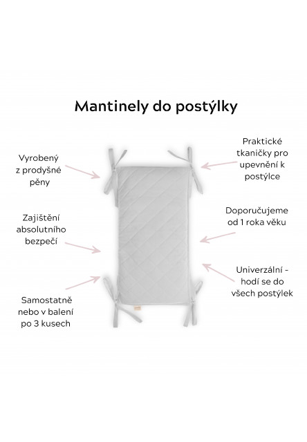 Modulární mantinel do dětské postýlky Sleepee Grey