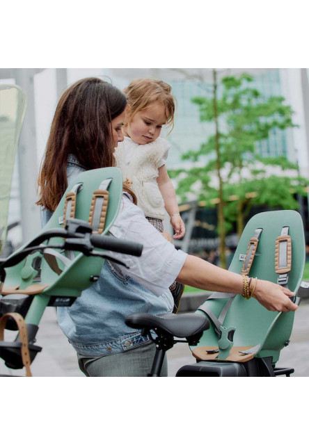 Detská sedačka na bicykel s adaptérom na nosič zadná Icho Zelená/Kurumi Hnedá Icho Zelená/Kurumi Hnedá