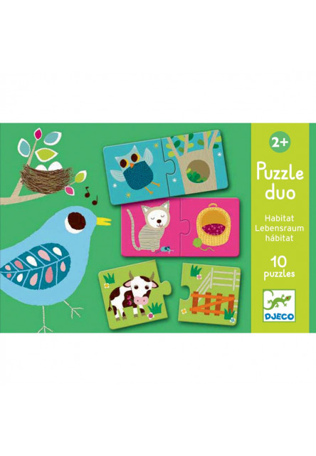 Puzzle duo: Kde žijú zvieratká - 10ks DJECO